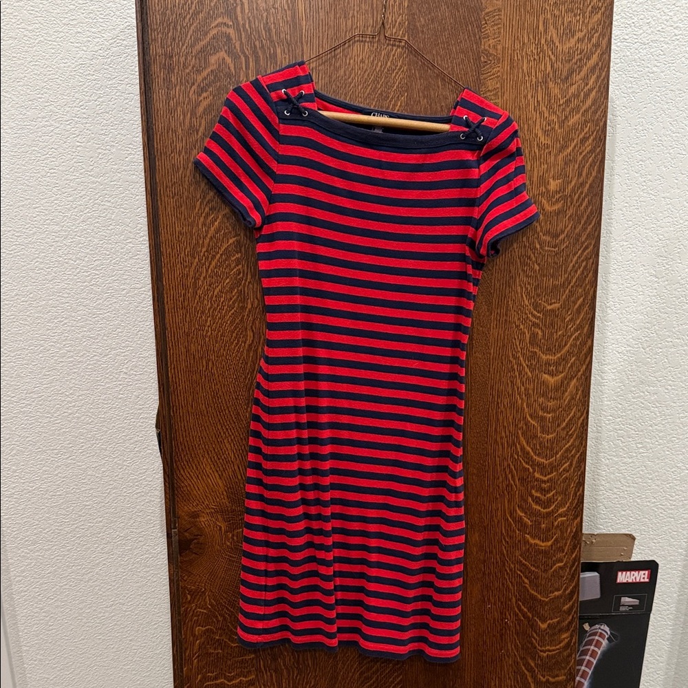 Chaps Red and Blue Knit Top